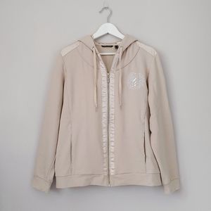 Punt Roma Zip Up Hoodie Sports Jacket Size Large Beige